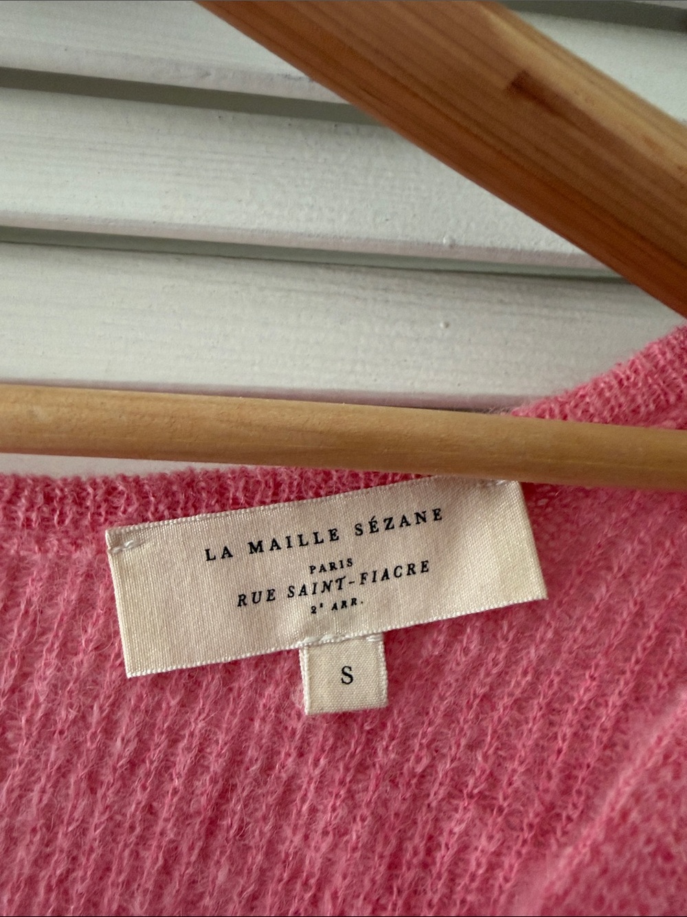 Sezane Pink V-Neck Button-Front Women's Cardigan - Picture 2 of 3